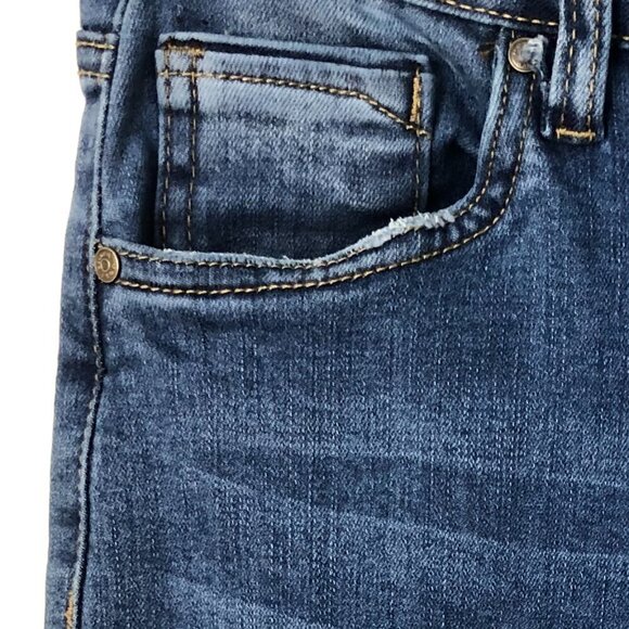 Most Wanted High Rise Slim Straight Leg Distressed  Denim Jeans Junior's Size 11 - Picture 5 of 13